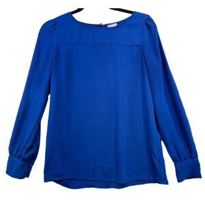 J. Crew Womens  Long Sleeve Blouse XS Blue Career